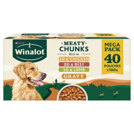 WINALOT Adult Dog Food Pouch Mixed in Gravy 40x100g