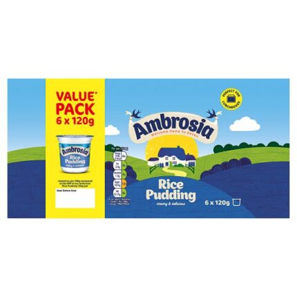 Ambrosia Ready To Eat Rice Pudding Pots 6 x 120g